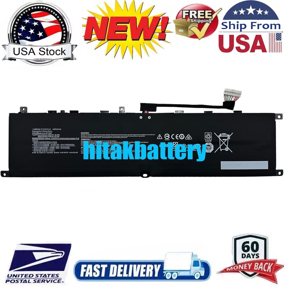 Battery For MSI Vector GP76 12UH 12UGS Series BTY-M57 4ICP6/35/140 65Wh 15.2V US