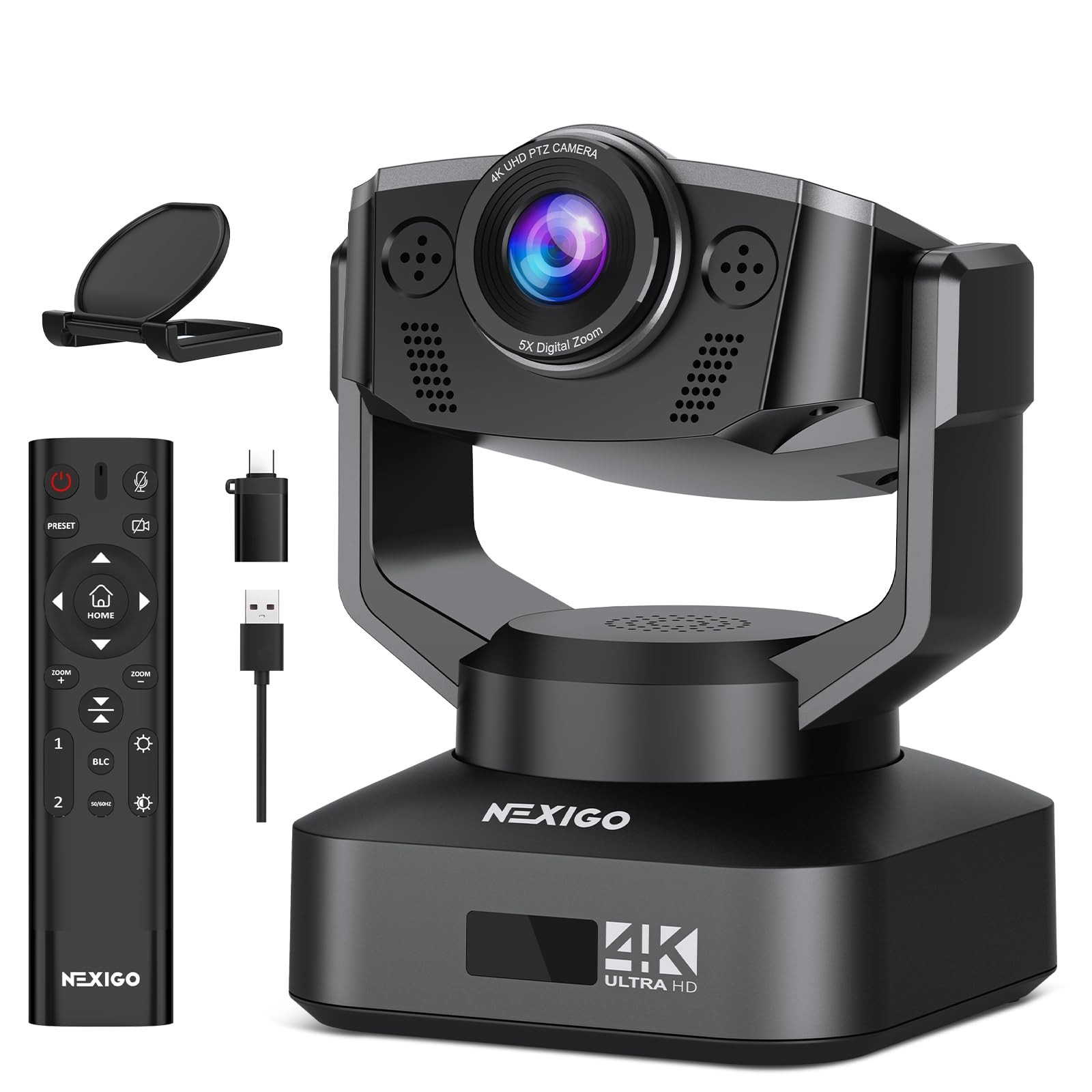 Zoom Certified, NexiGo N990 (Gen 2) 4K PTZ Webcam, Video Conference