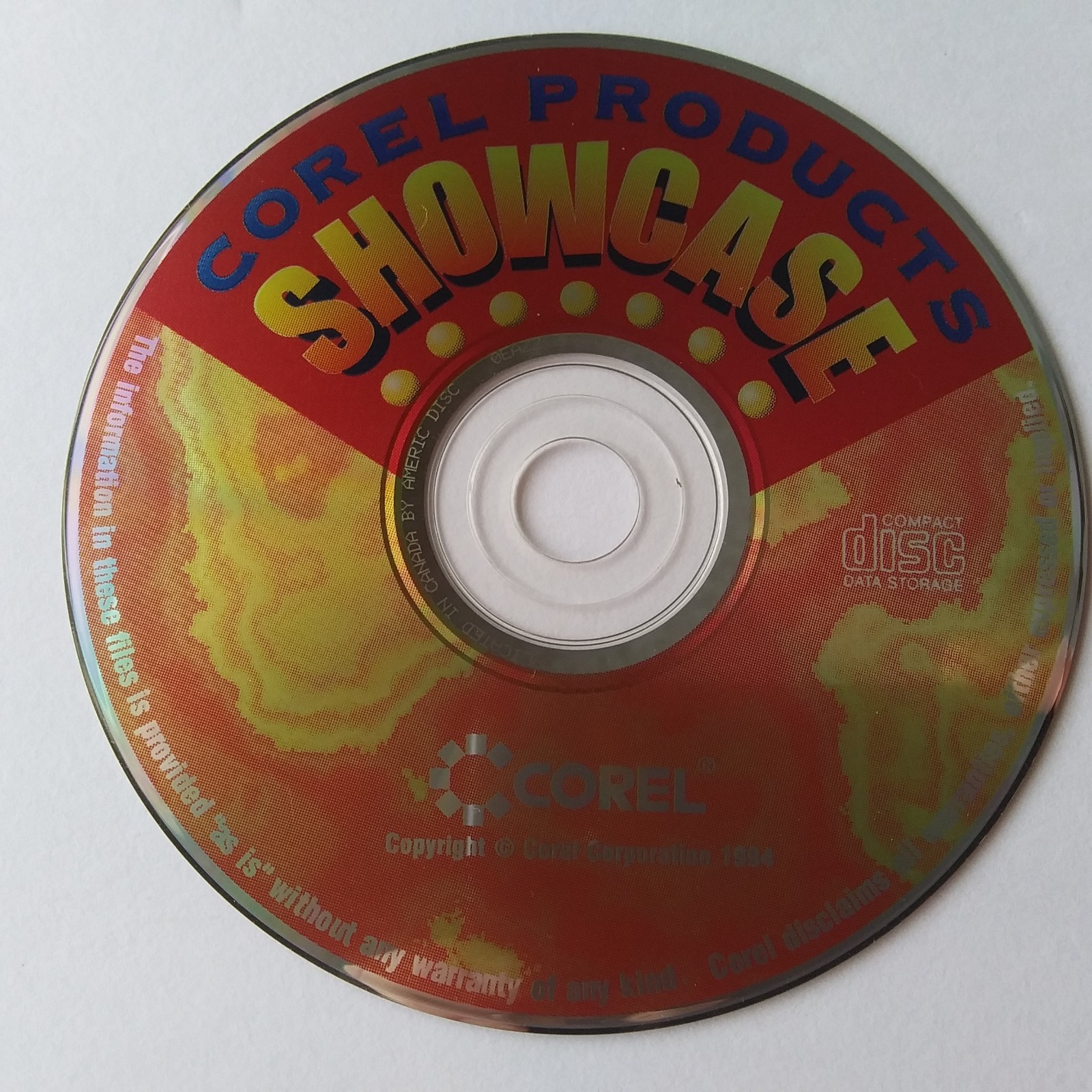 Vintage Corel Showcase CD-ROM Retro PC Software Windows 95 98 Classic Disc