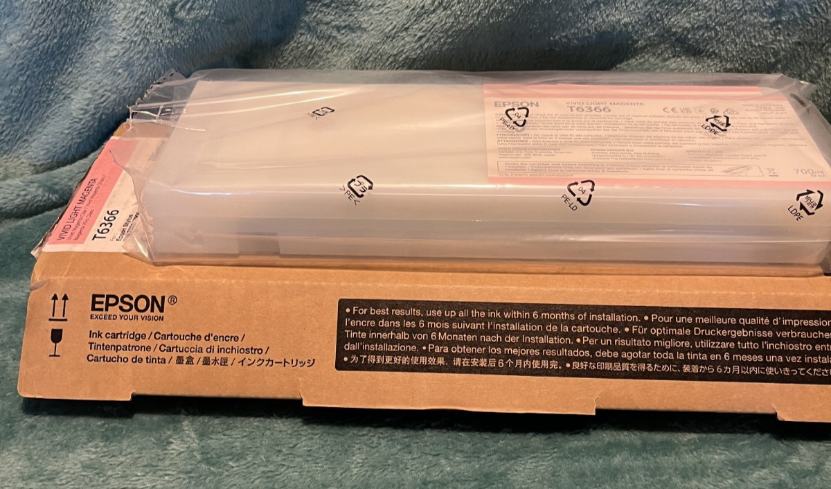 Genuine Epson T6366 Vivid Light Magenta Ink Cartridge Date: October 2025