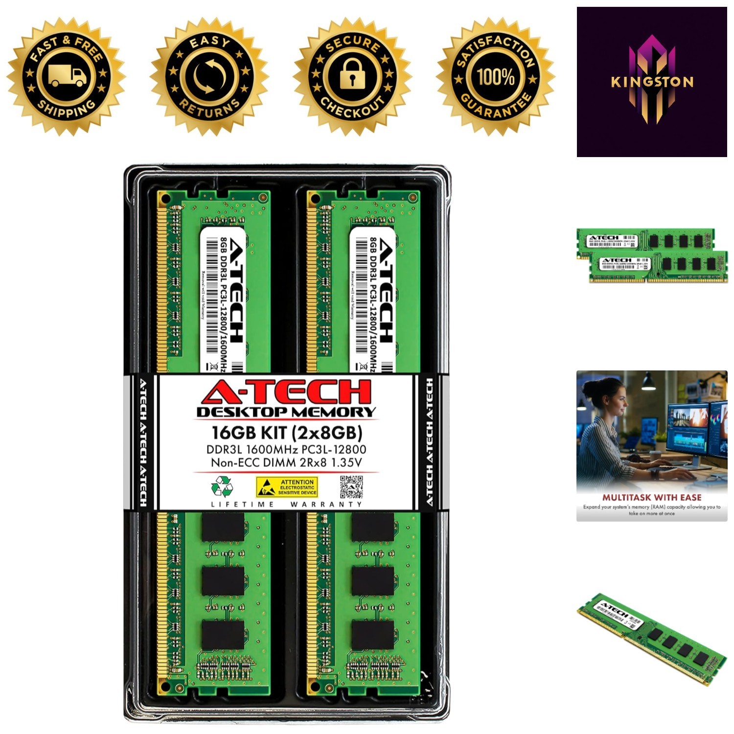 Enhance Performance with 16GB DDR3 1600MHz RAM Kit (2x8GB Modules)