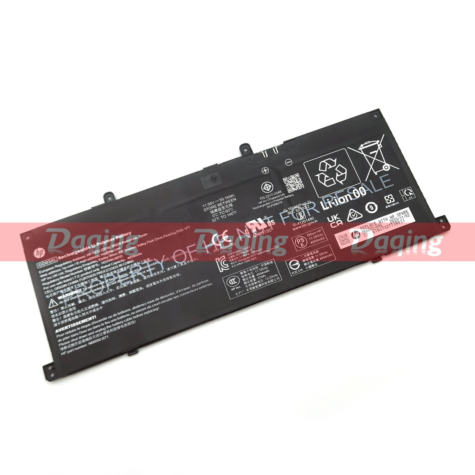 New Original GD03XL OEM Battery for HP EliteBook Ultra G1q 14 OmniBook X 14-fe