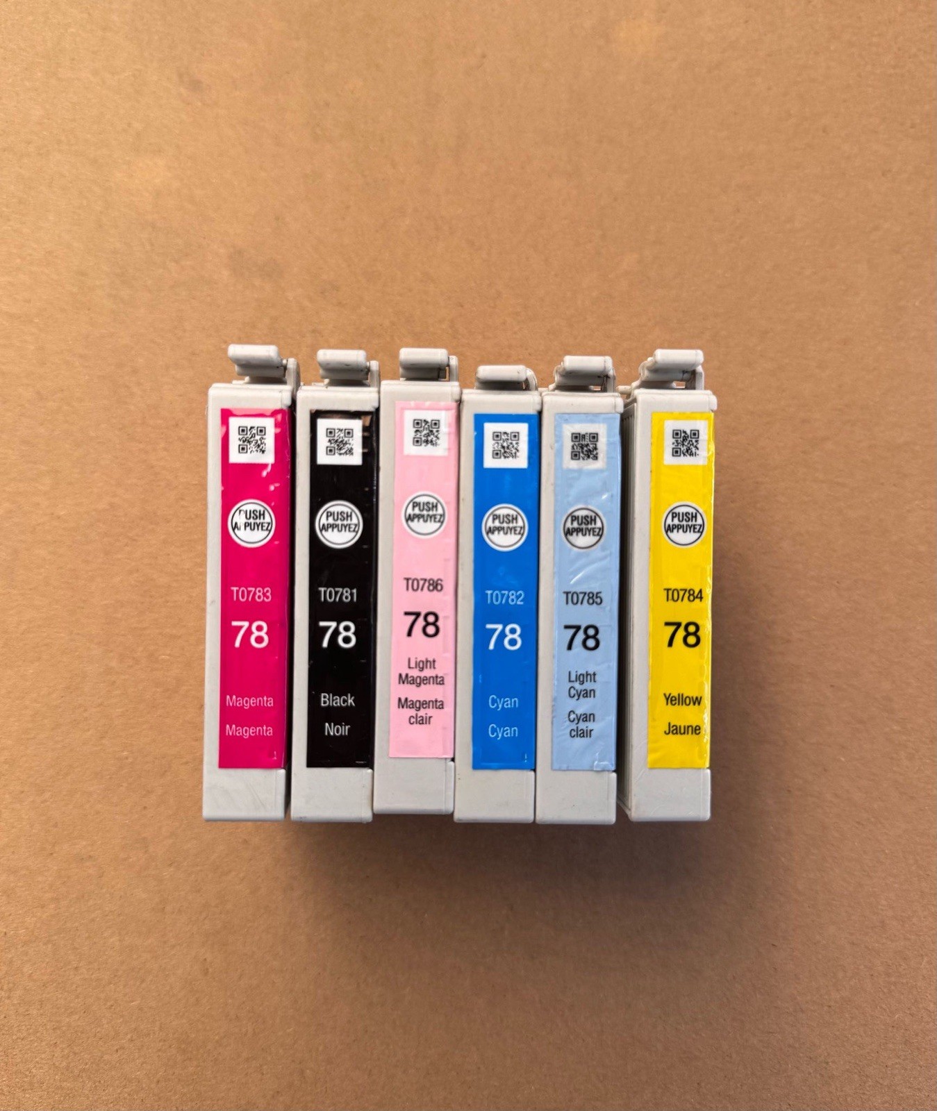 Epson 78 (T078) Ink Cartridge 6-Pack GENUINE for Stylus R260 R380 RX580 RX680