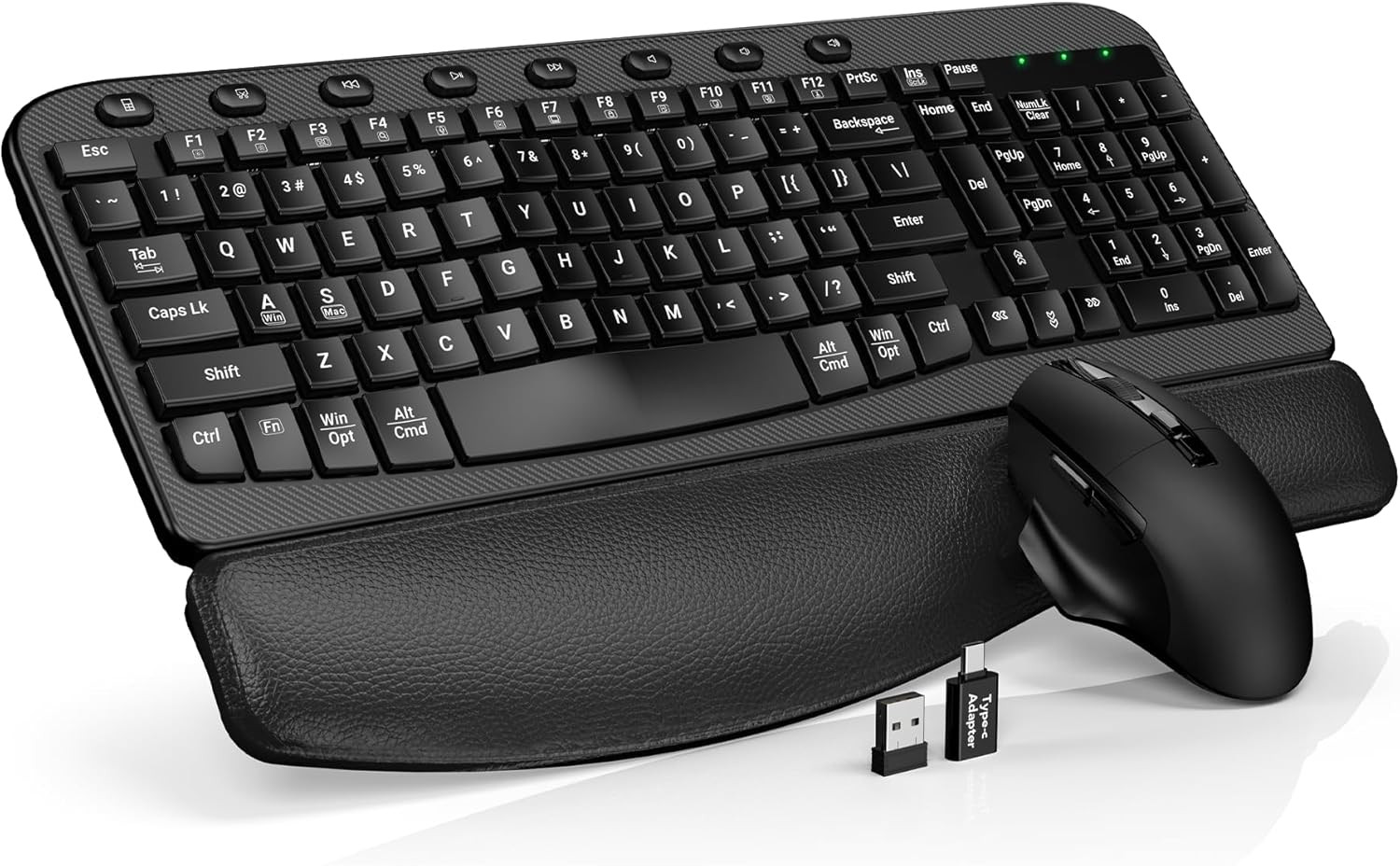 Ergonomic Wireless Keyboard and Mouse Combo for Windows & MacOS