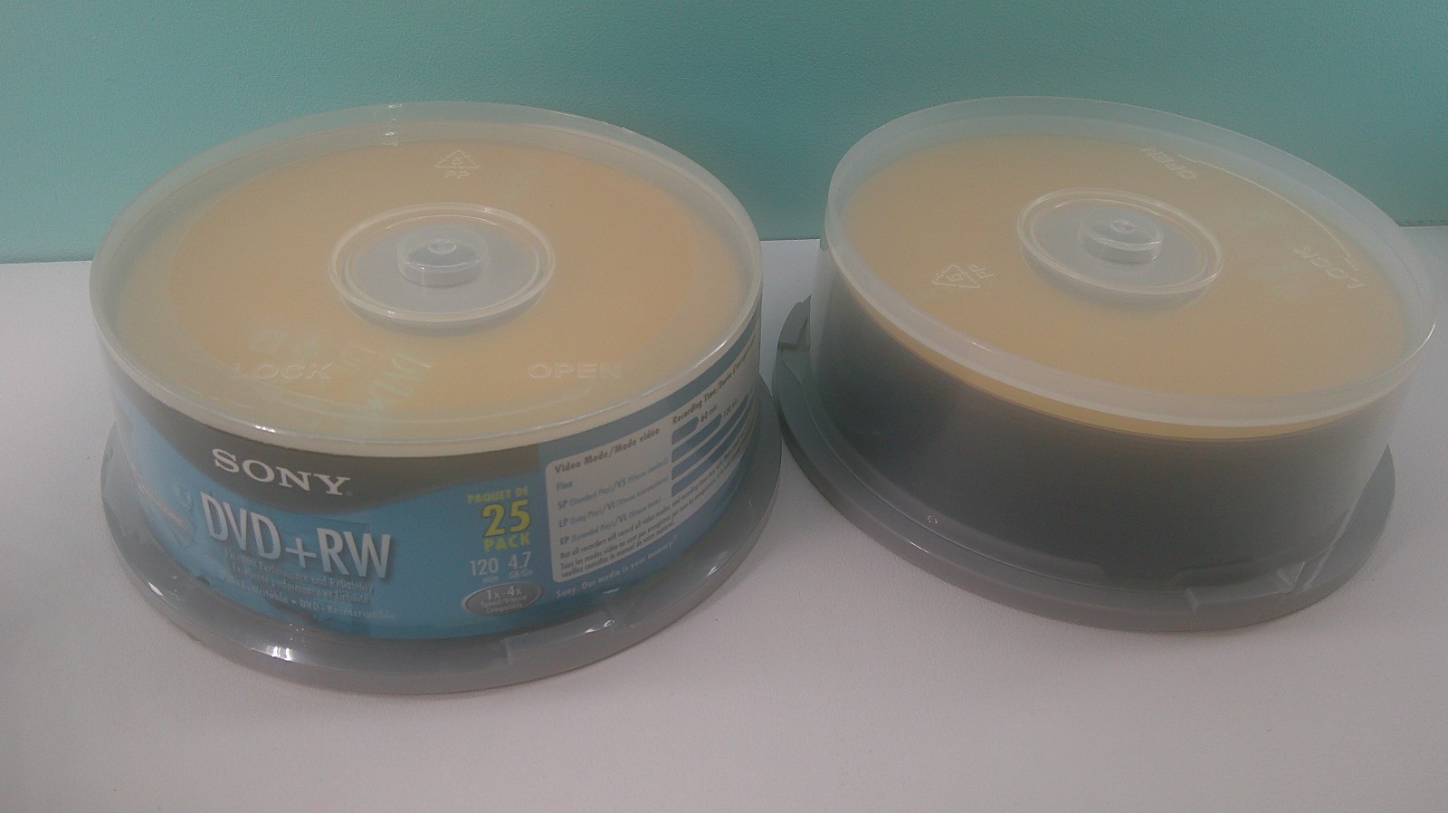 Maxell 2x DVD+RW 4.7GB 120 min 2 HRS 28 pack spindles total 1 used