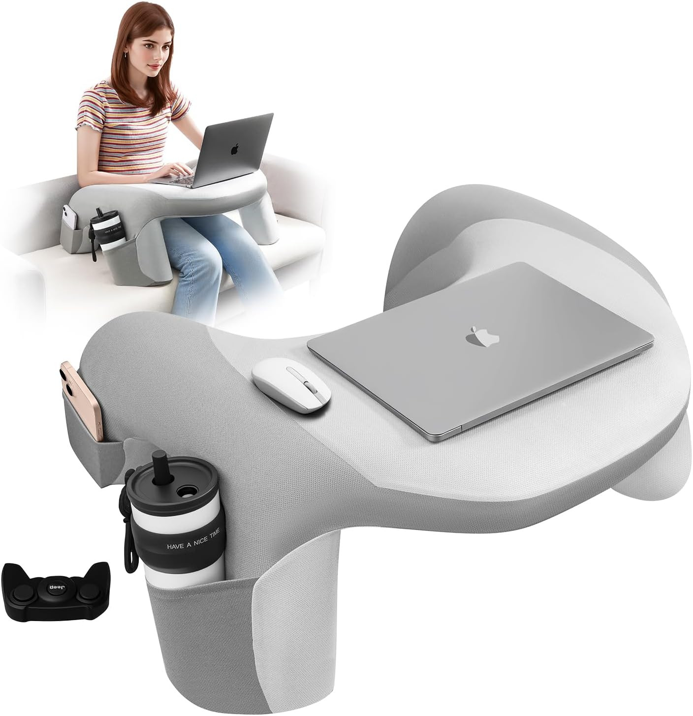 Reading Pillow for Bed, Lap Desk for Laptop, Memory Foam Arm Rest Support Gaming