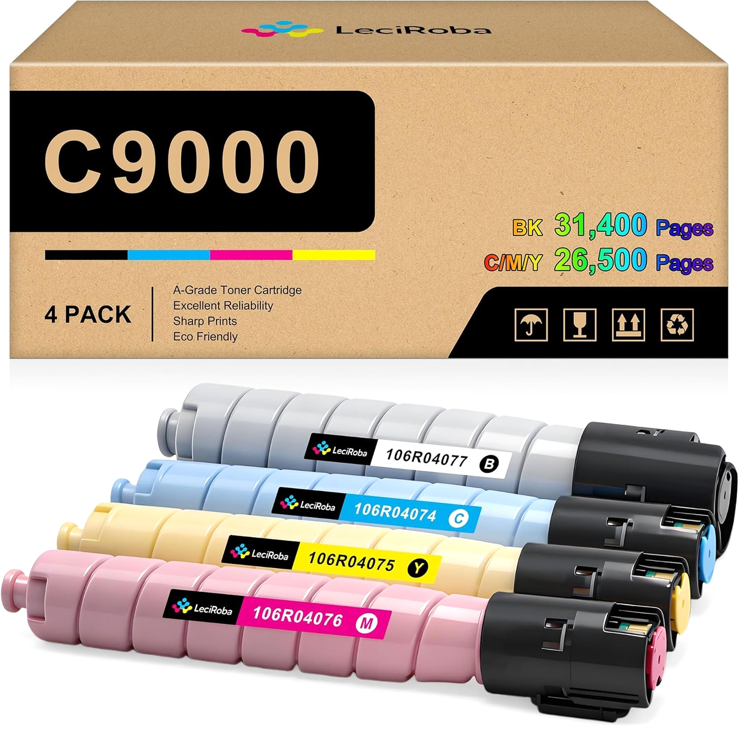 Toner Cartridge for Xerox VersaLink C9000 C9000DT C9000DTM (106R04077-106R04076)