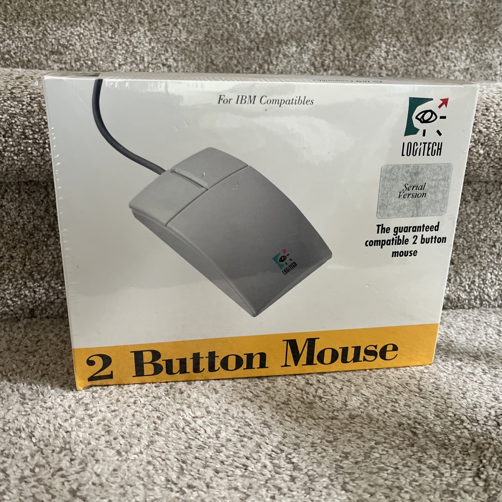 Vintage Logitech Two Button Mouse Model 0253 NEW 