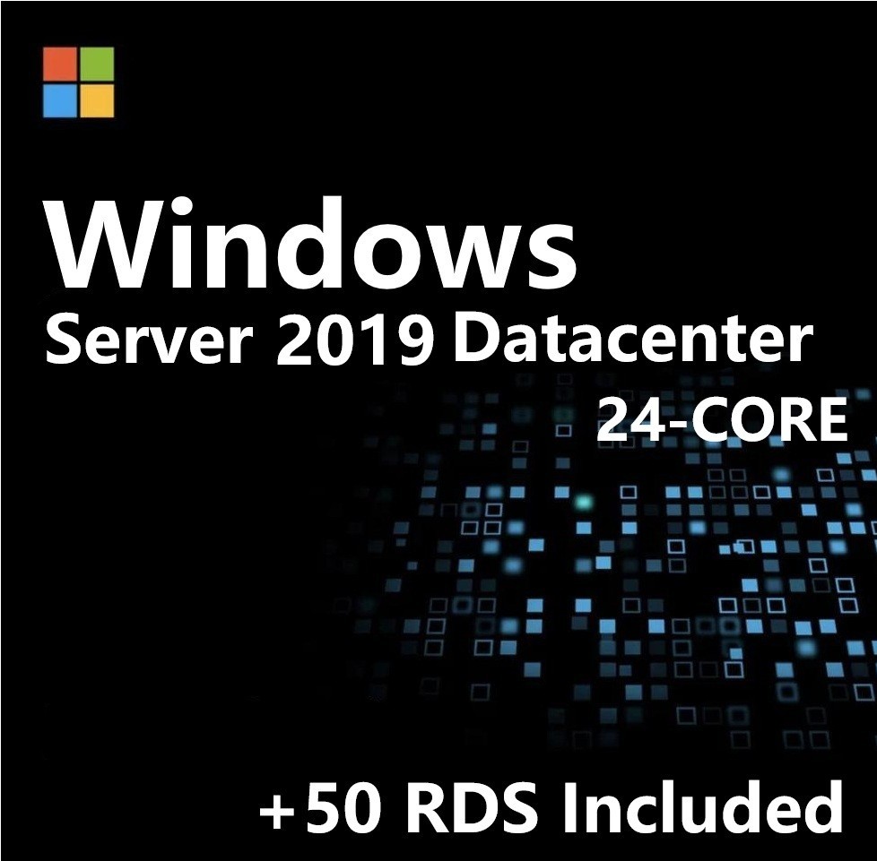 Windows Server 2019 DATACENTER✔ 24-CORE✔ 10 CALs✔50 RDS/RDP CALs✔ P71-09042