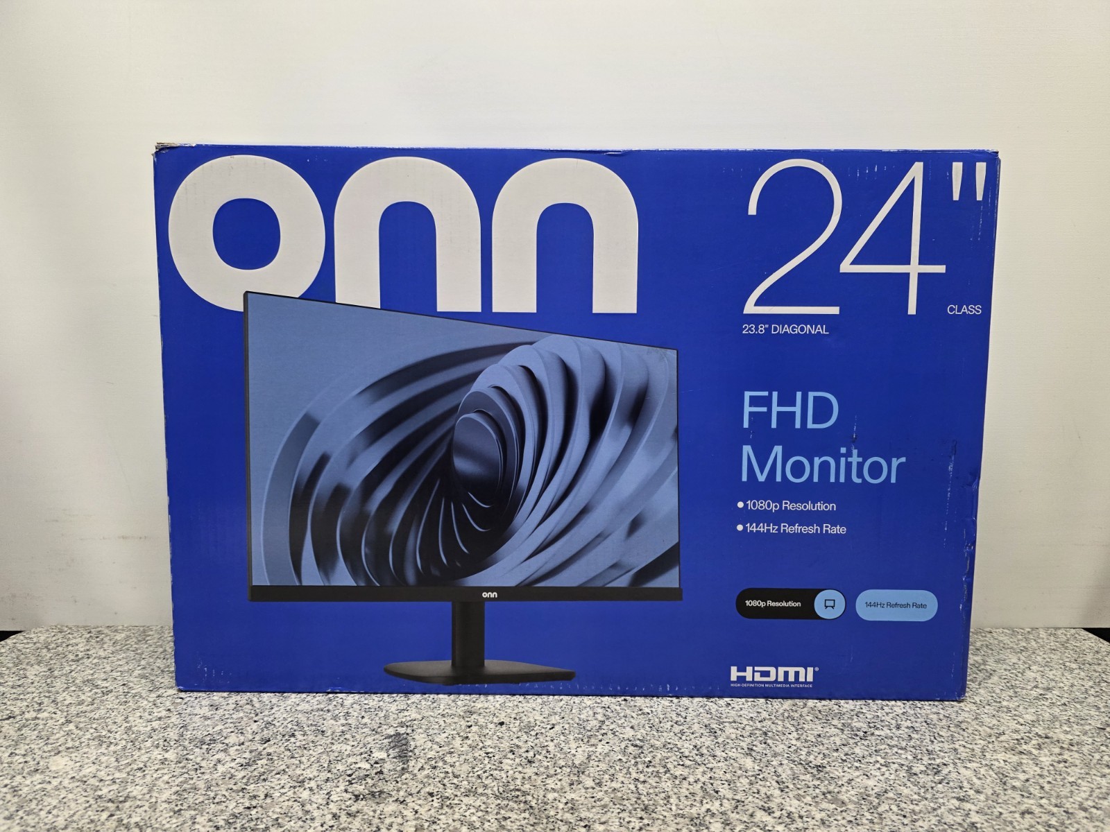 Onn 24in FHD Bezel-less Monitor, 1080p IPS LCD, 144Hz Refresh Rate, 4ms Response