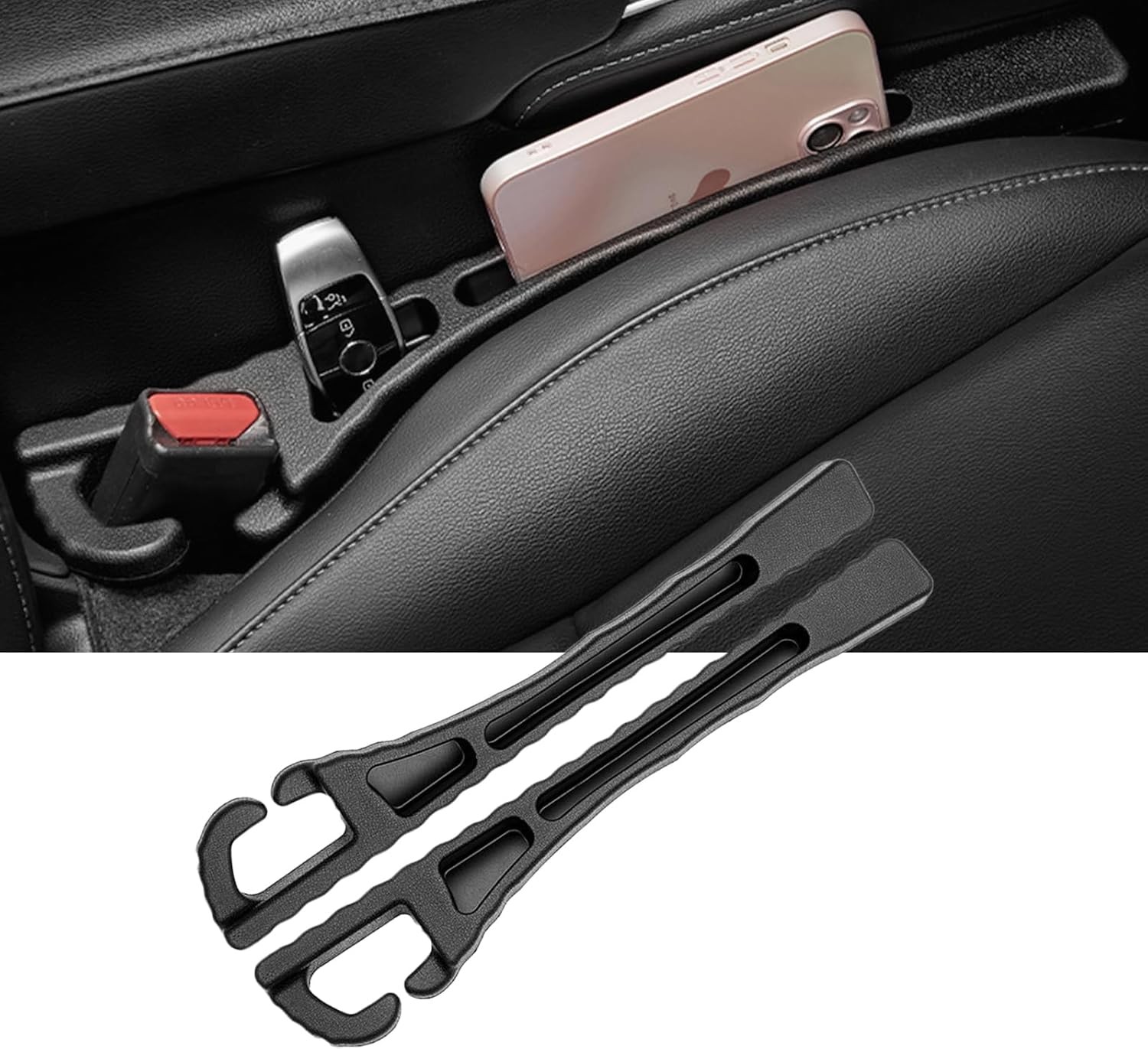 2PC Car Seat Gap Filler Organizer,Gap Filler Organizer for Car,Universal Fit ...