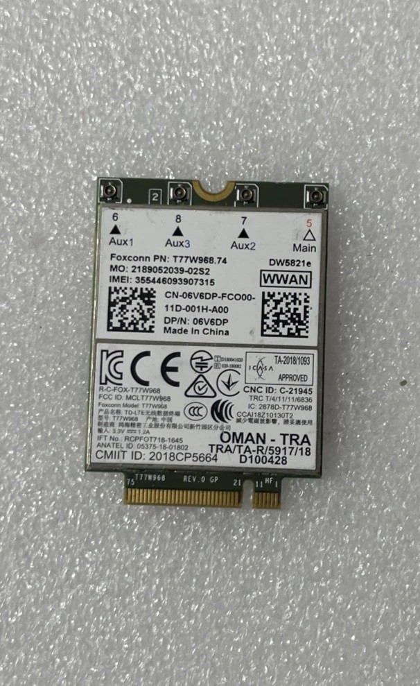 NEW DELL LTE WWAN Wireless Card DW5821e 06V6DP 6V6DP W5