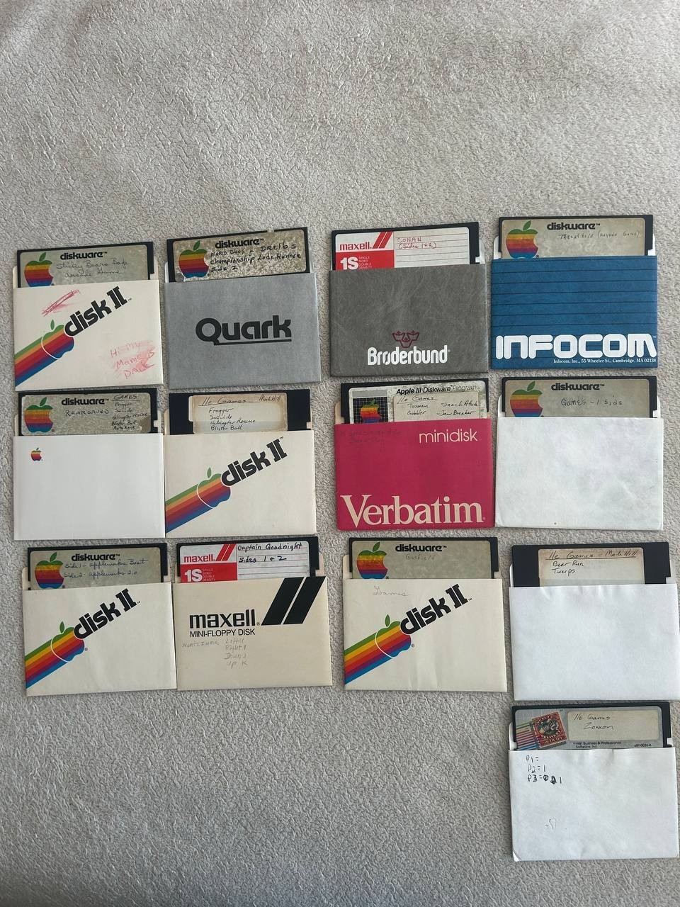 Apple II / IIe 5.25” Floppy Disk COPY Lot Handwritten Games & Programs