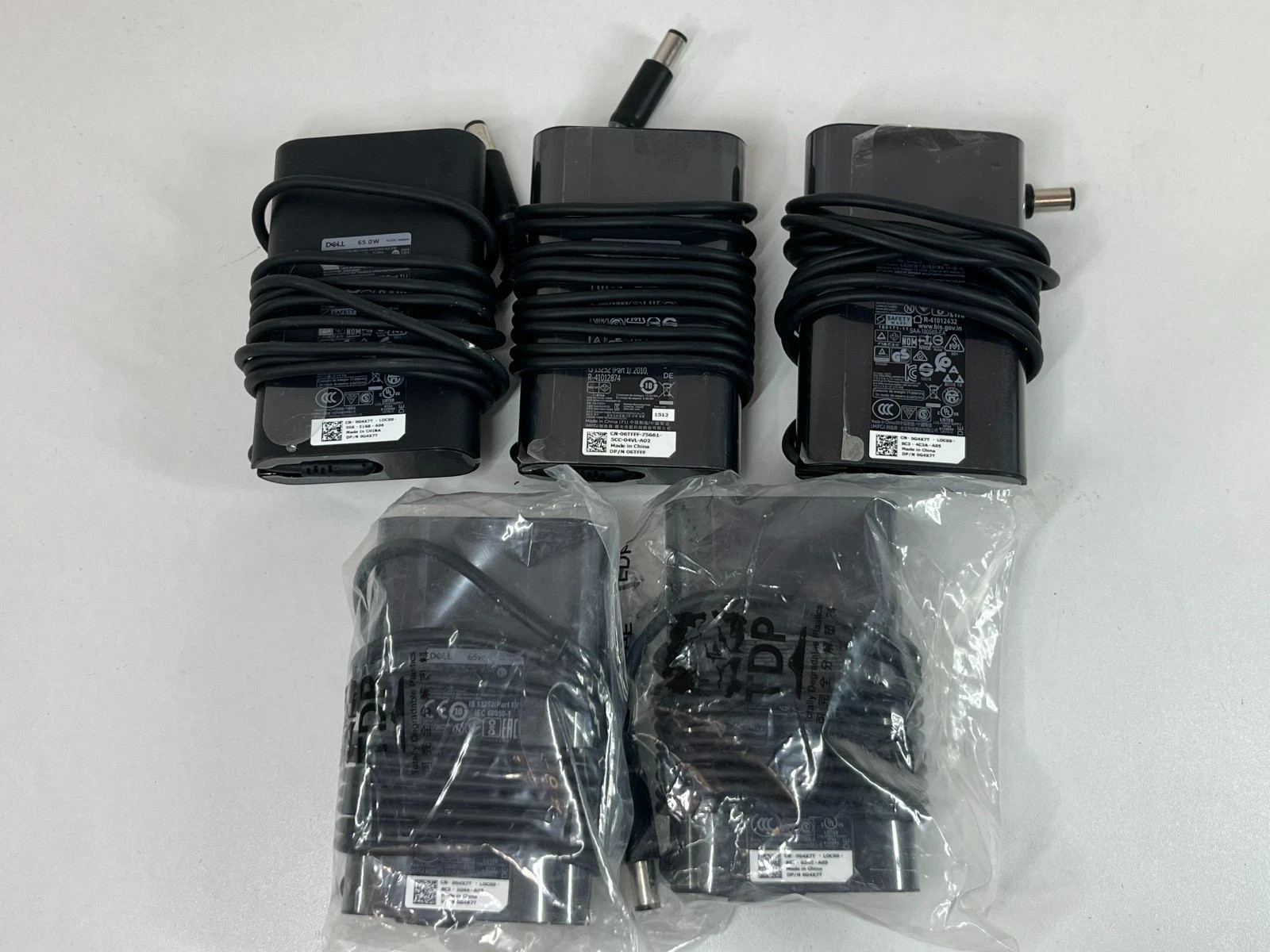 5 x Dell 65W AC Adapter LA65NM130 0G4X7T 19.5V Laptop Power W/power supplies