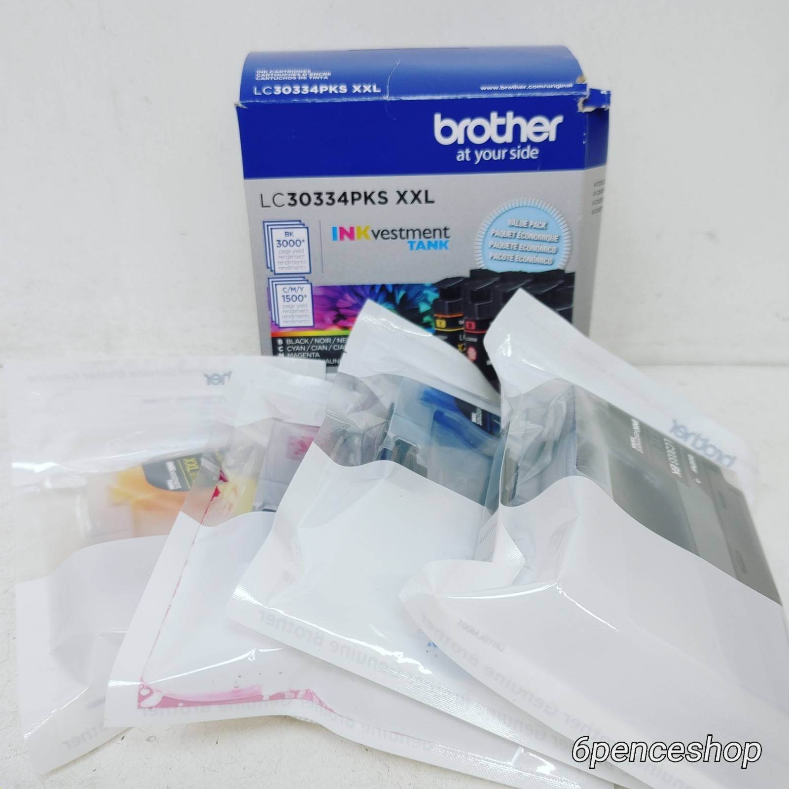 Read Sealed in OB-11/2028 Brother LC30334PKS XXL Blk/C/M/Y 4PK Ink Cartridges