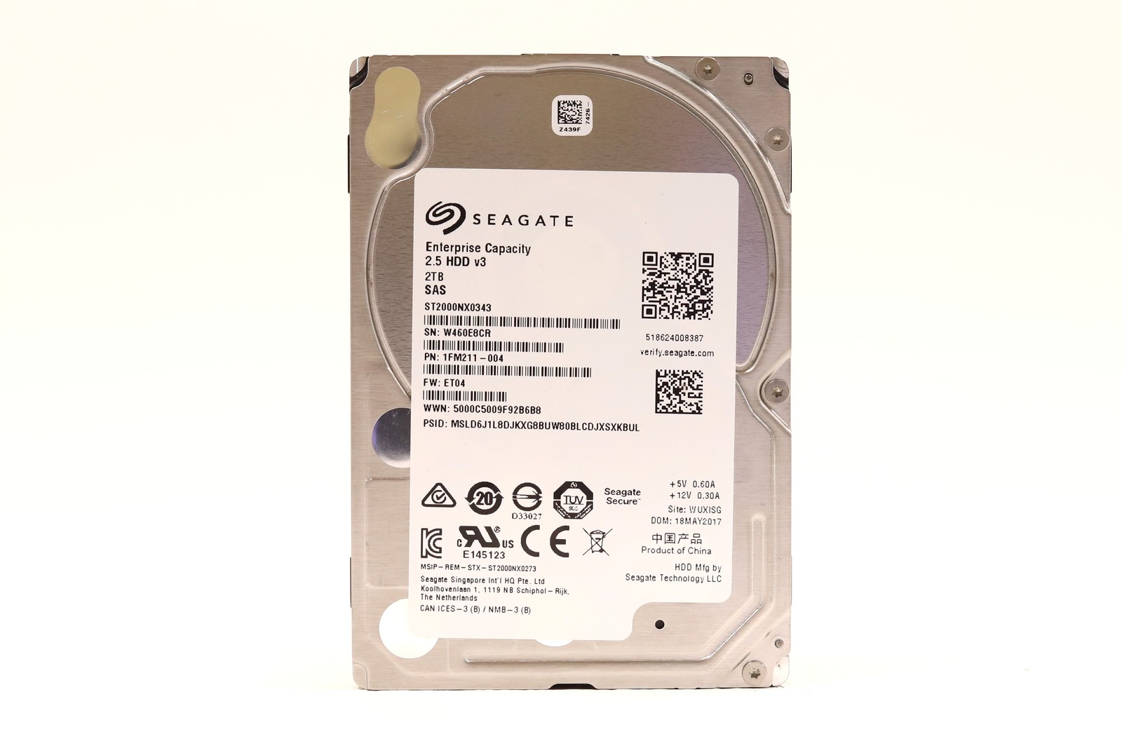 Seagate ST2000NX0343 2TB 2.5" 12Gb/s 128MB 7.2K RPM SAS HDD P/N: 1FM211-004