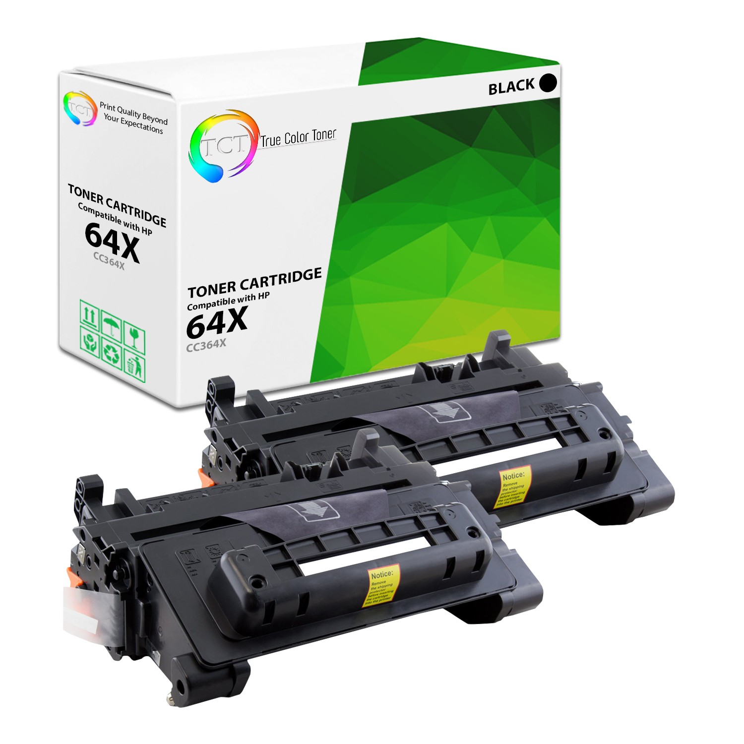 TCT 2 Black CC364X 64X High Yield Laser Toner Cartridges For HP LaserJet P4015