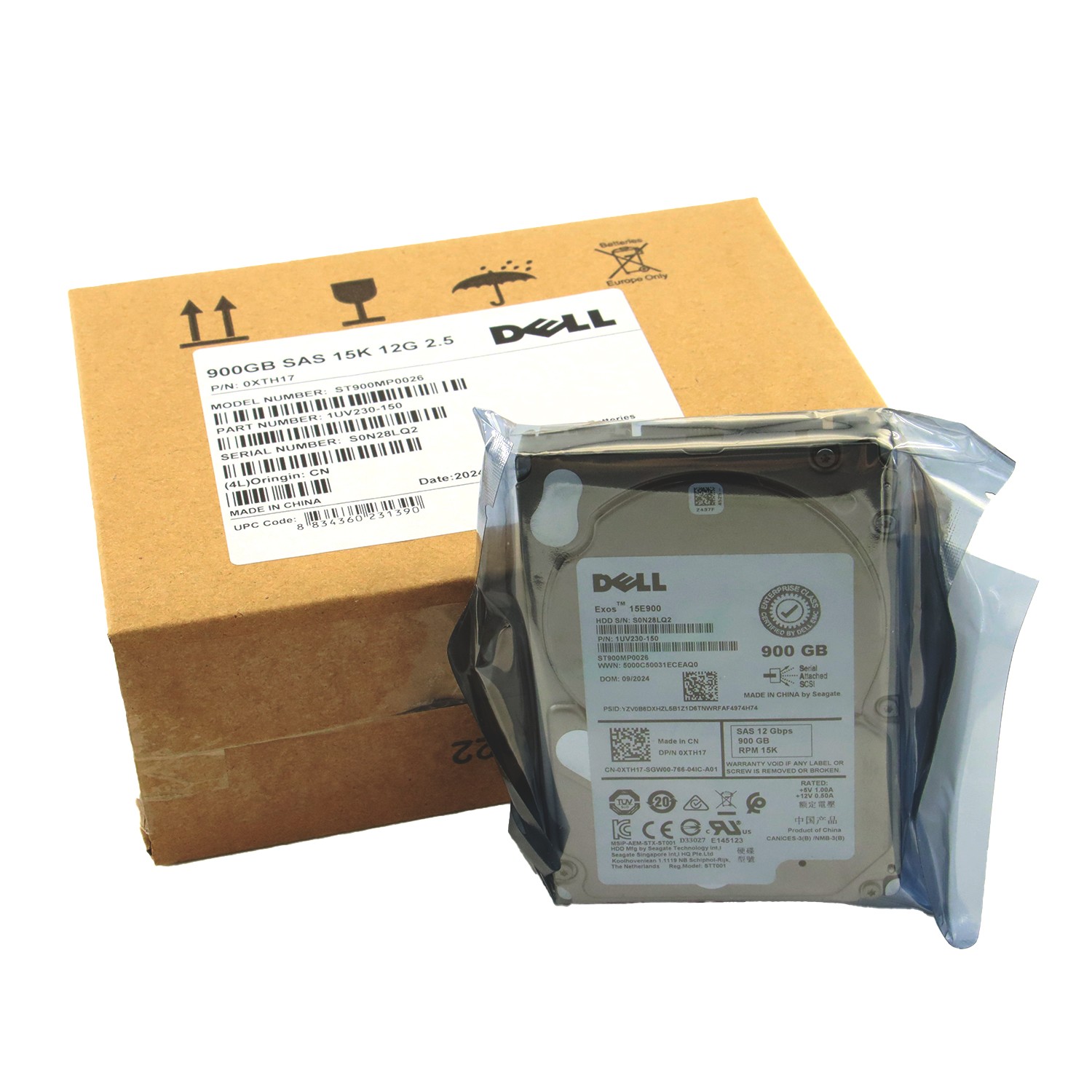 Dell 900GB SAS 15k 2.5" 12G HDD XTH17 Seagate ST900MP0026 in 3.5” Caddy US NEW