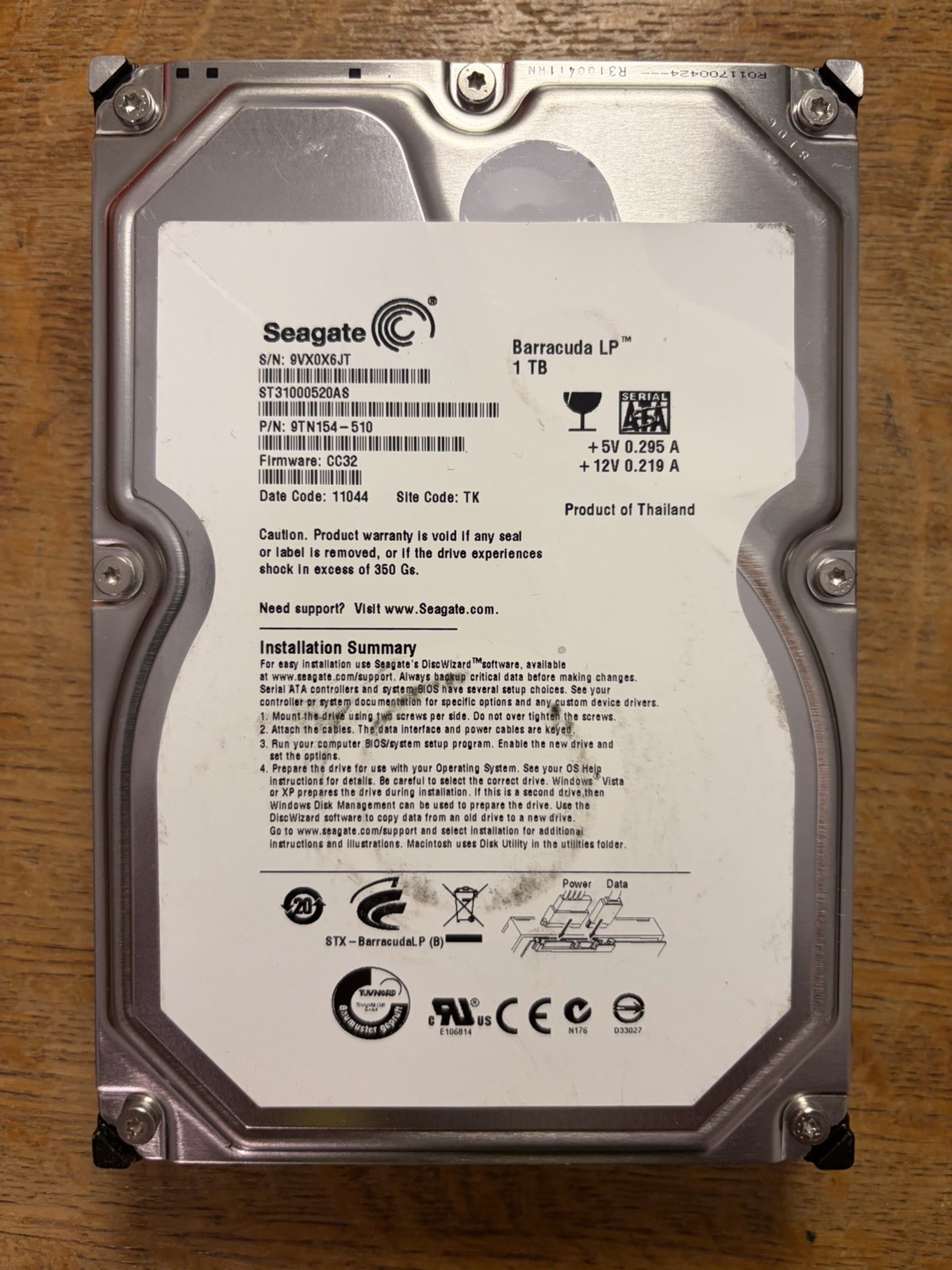 Seagate Barracuda LP 1 TB Hard Drive