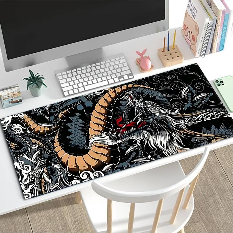 1pc Diatom Mud Extra Large Mouse Pad | Card Game Mat, Black Background with Na