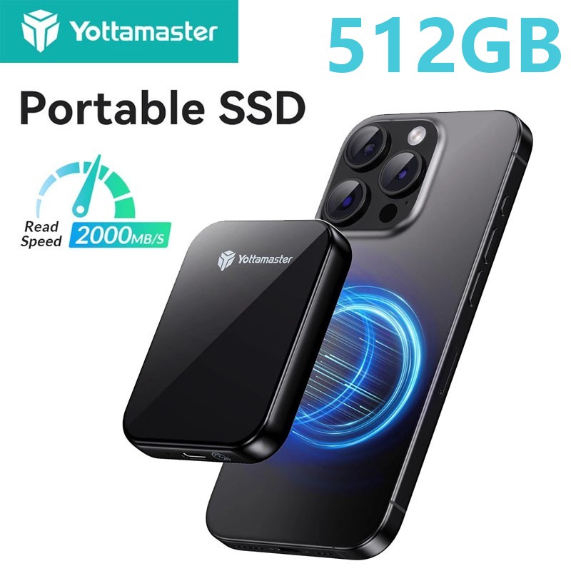 Yottamaster Portable 1TB 2TB Magnetic External SSD USB 3.2 Solid State Drive