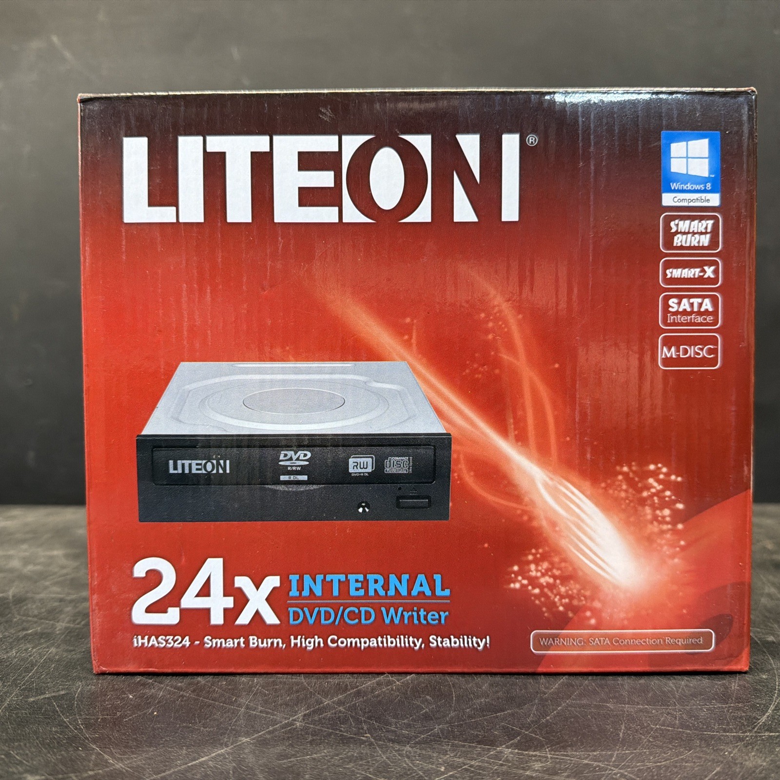 Lite-On (IHAS324-17) 24x SATA Internal DVD/CD Writer, Factory Sealed