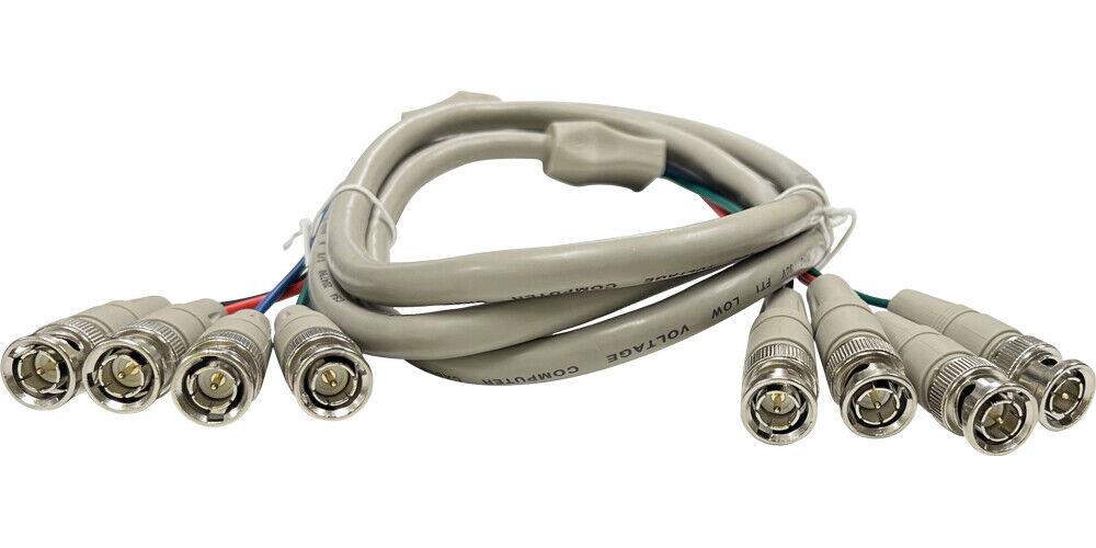 6-Feet 4-BNC Male to 4-BNC Male Video Cable 