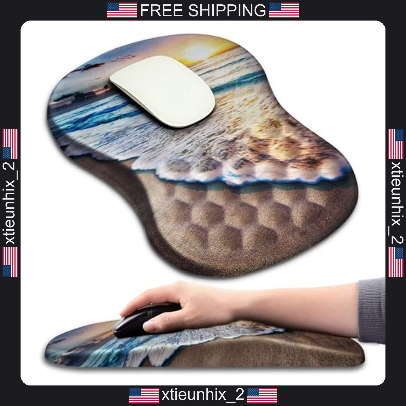 Ergonomic Mouse Pad Wrist Support with Massage Bump, Memory Foam, Non-Slip Base