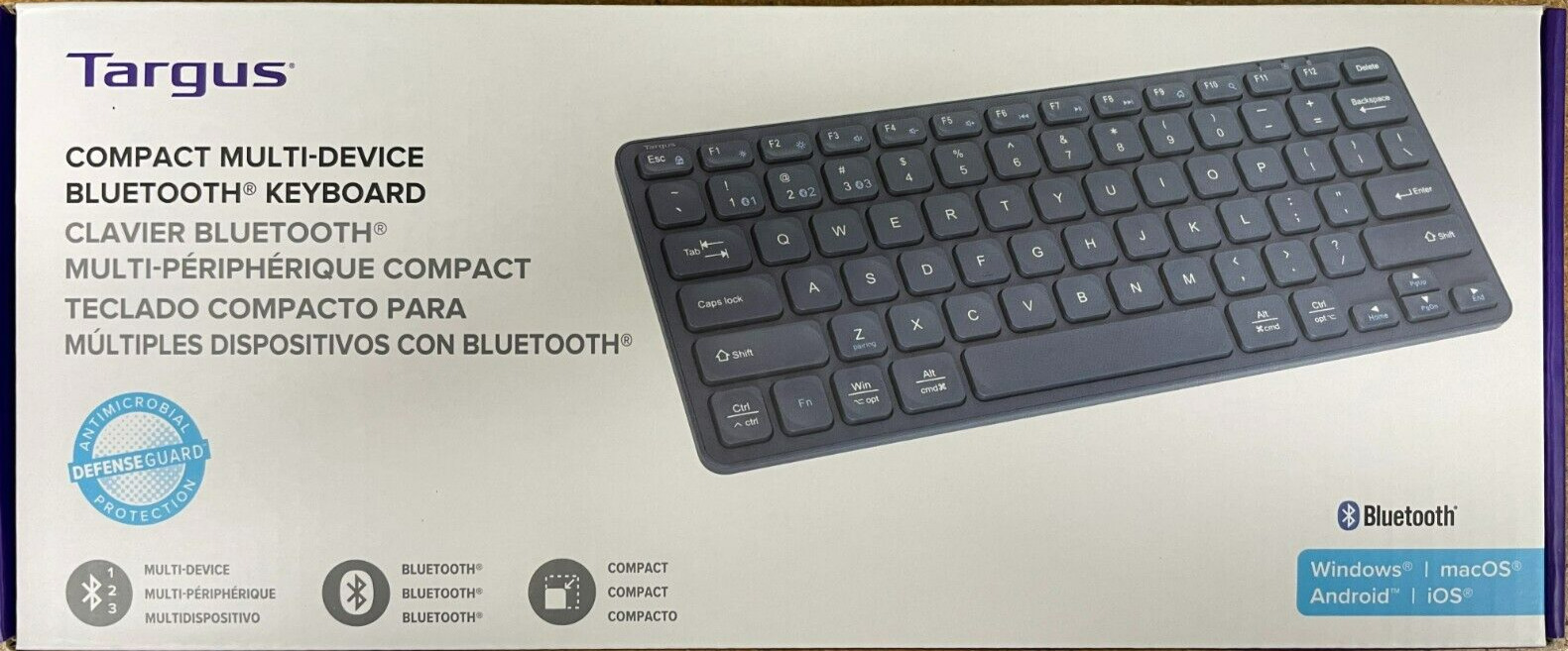Targus - PKB86202US - Compact Bluetooth Antimicrobial Keyboard - Blue