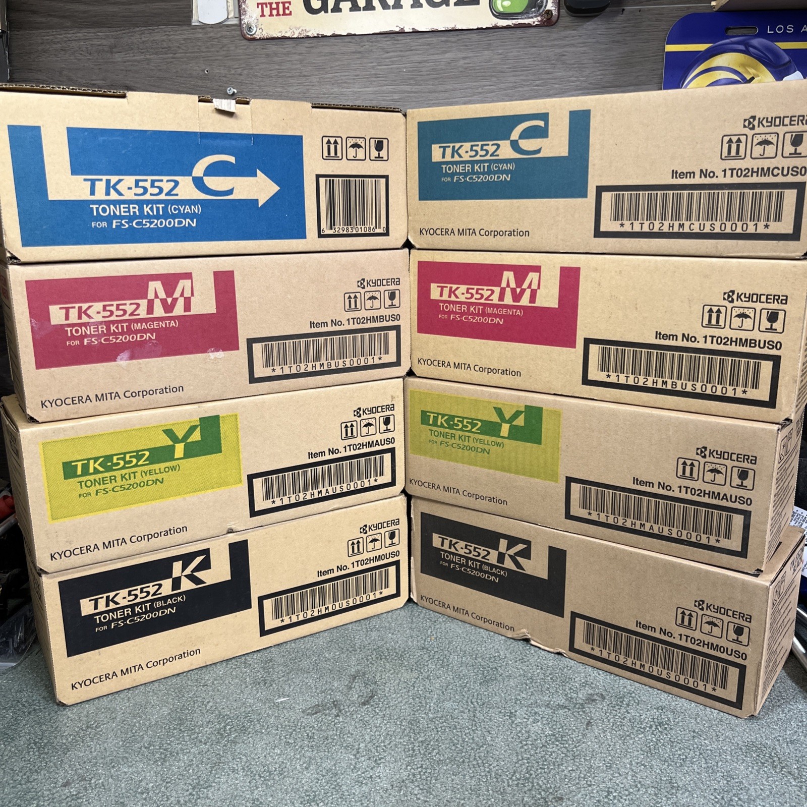 Set Of 8 Kyocera Mita TK-552 Genuine Toner Kit   KMCY for FSC-5200DN - New
