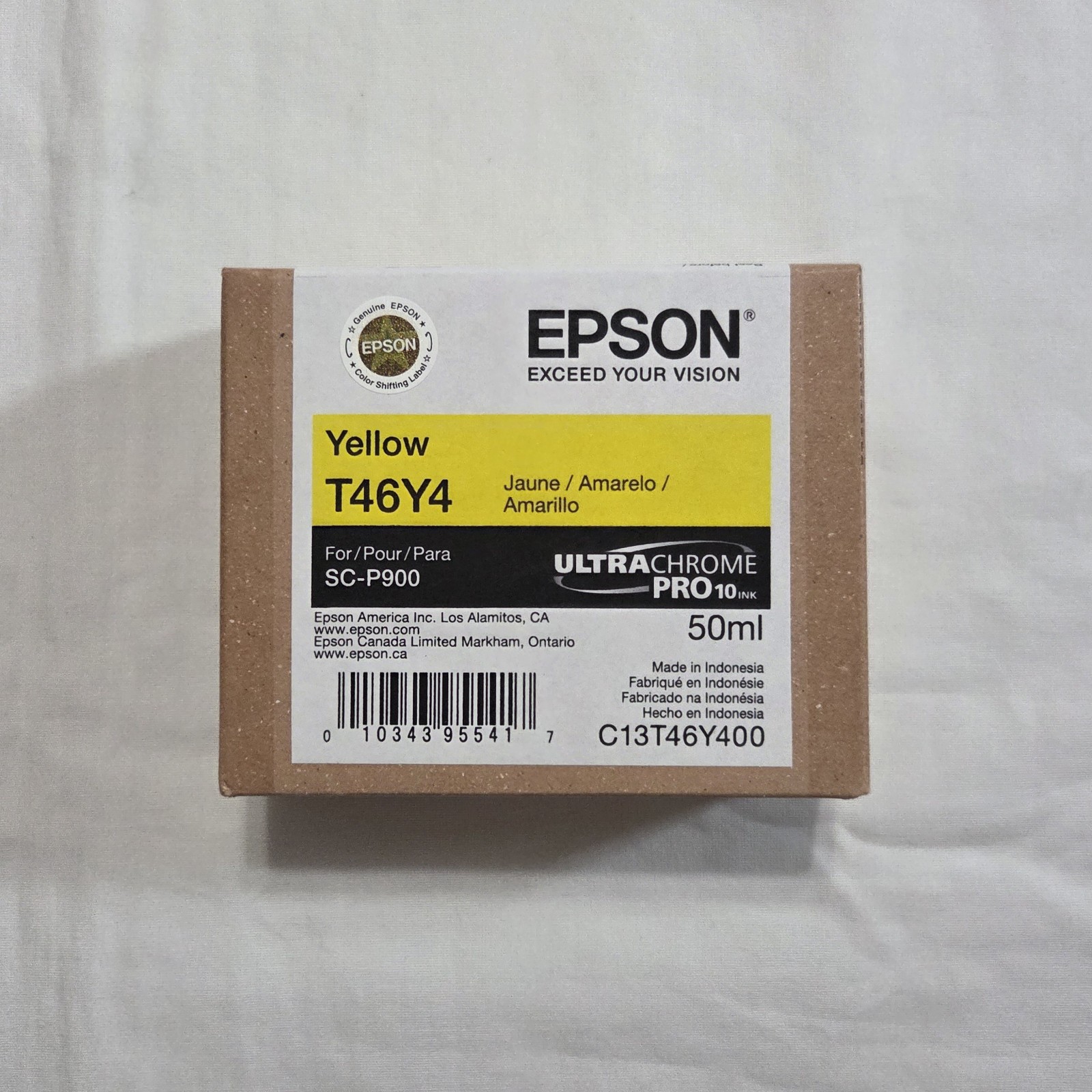 Genuine Epson T46Y4 50ML Yellow Ink Cartridge SC-P900 Exp 09/2027 - New