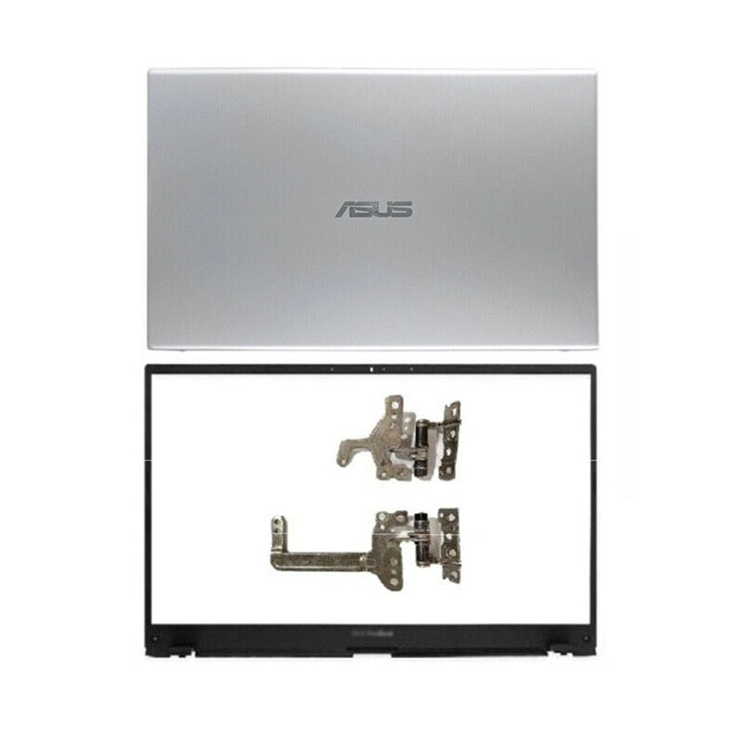 New Silver Back Cover Top Bezel+Hinges For ASUS VivoBook X512 X512U F512 V5000F