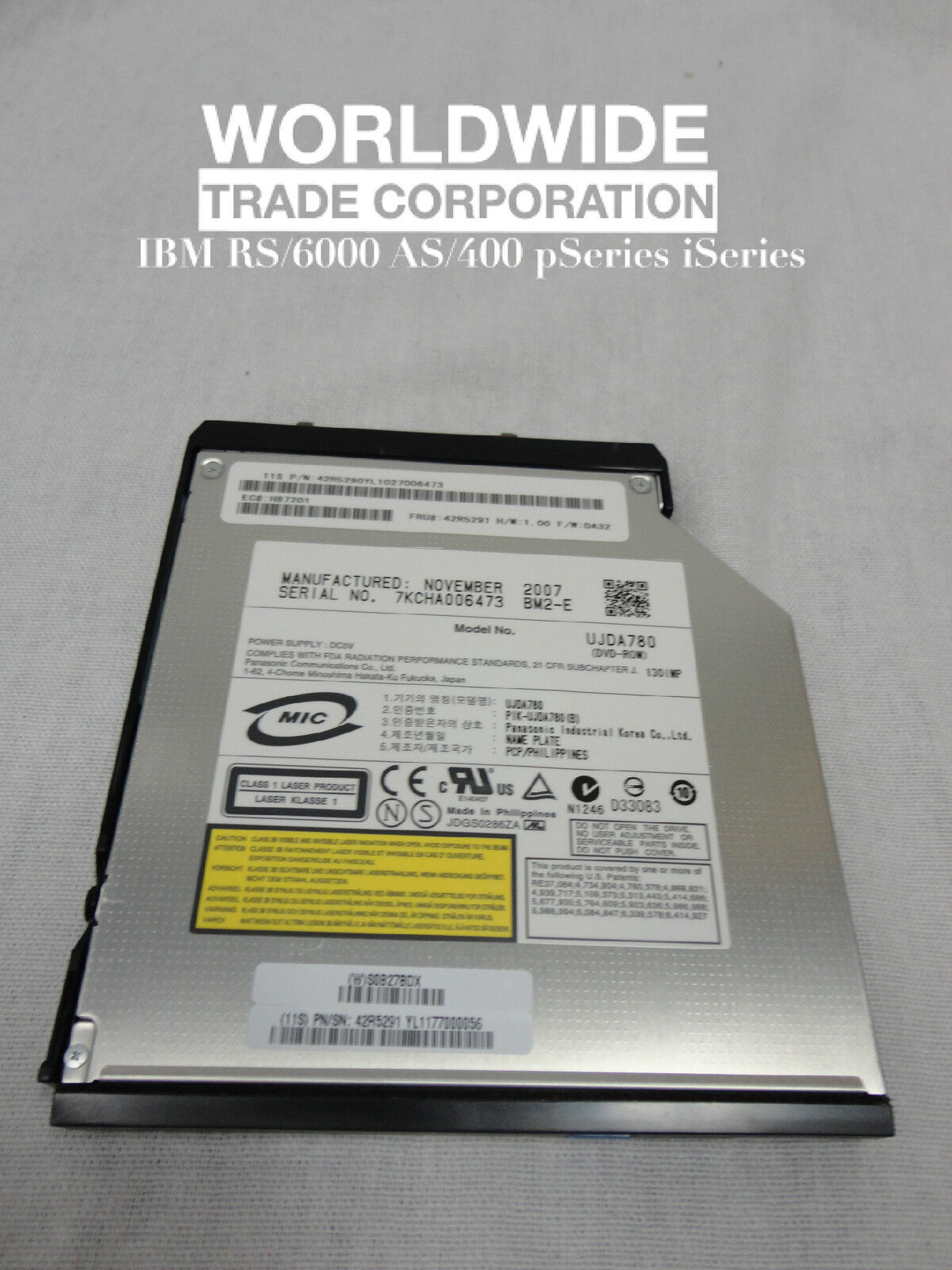 IBM 42R5291 4.7GB 8x/24x IDE Slimline DVD-ROM Drive RS6000 pSeries AS400