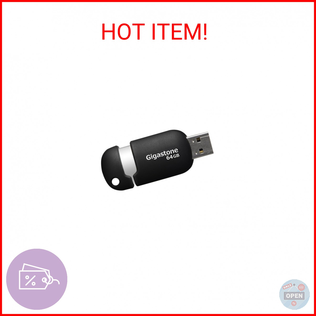 Gigastone 64GB Classic Capless USB 2.0 Flash Drive (GS-Z64GCNBL-R)