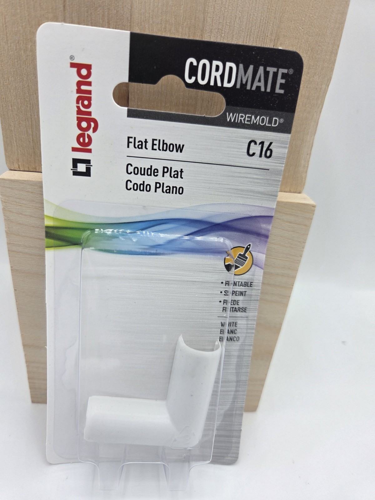 Legrand Wiremold CordMate Cord Cover Flat Elbow White C16