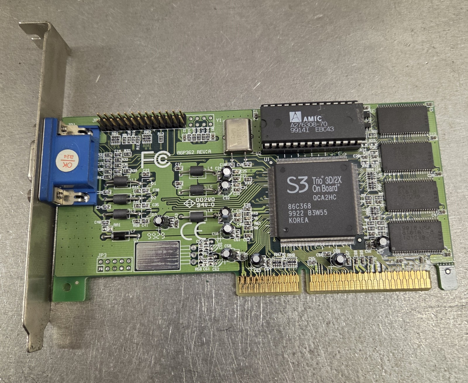 S3 Trio 3D/2X 4MB AGP Graphics Video Card VGA 86C368 - Not Tested