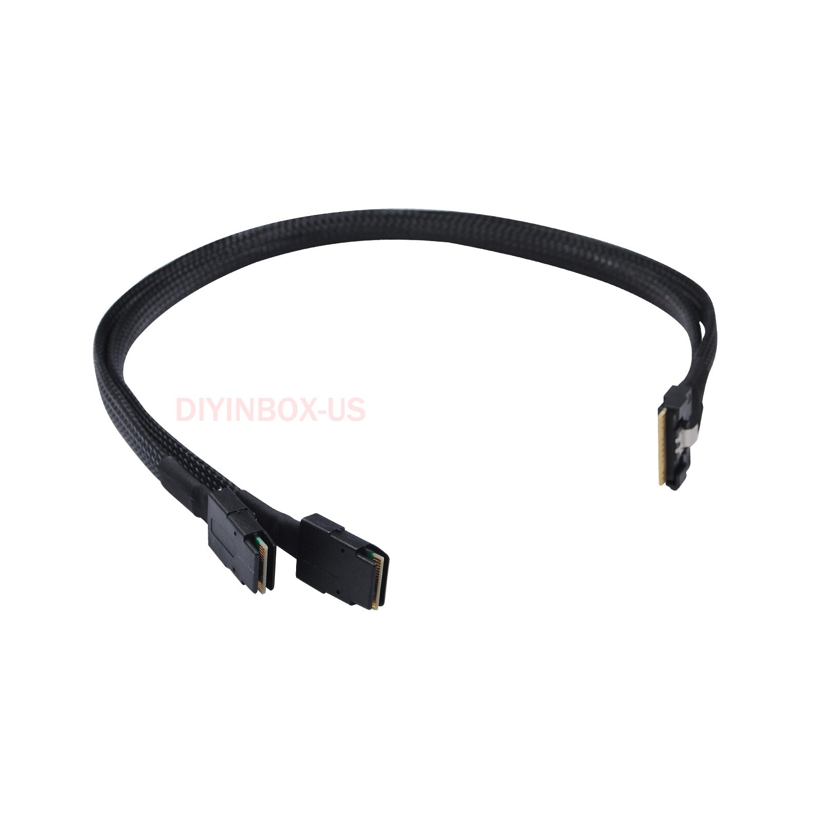 Slimline Cablecy Slim SAS 4.0 SFF-8654 8i 74pin to Dual SFF-8087 SAS Cable 0.5m