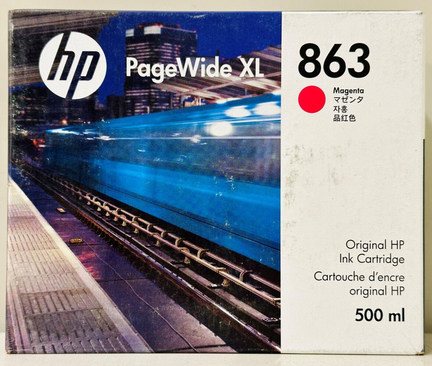 HP 863 PageWide XL 500ml Magenta Ink Cartridge F9K38A Exp 2023