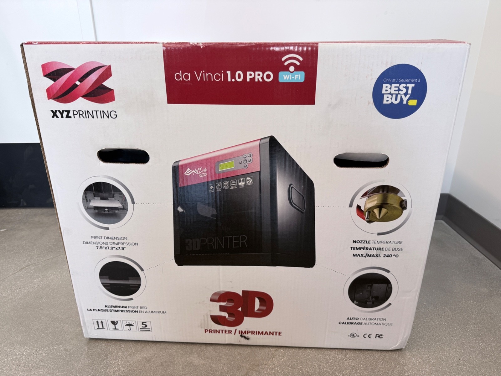 NEW - XYZprinting - da Vinci 1.0 Pro 3D Printer - Red/Black (3F1AWXCA00B)