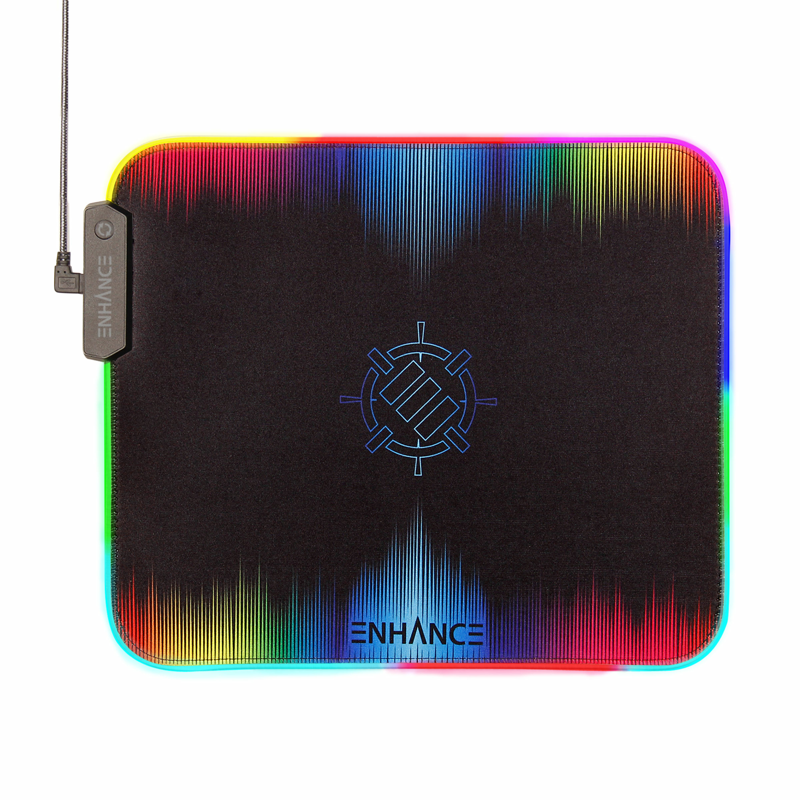 ENHANCE LED Gaming Mouse Pad with Fabric Top - 7 RGB Colors & 3 Lighting Effects