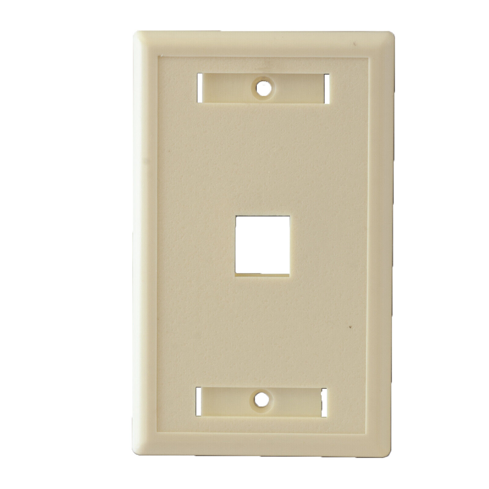 1 Port Single Gang Faceplate in Ivory with ID Windows 25 Pcs