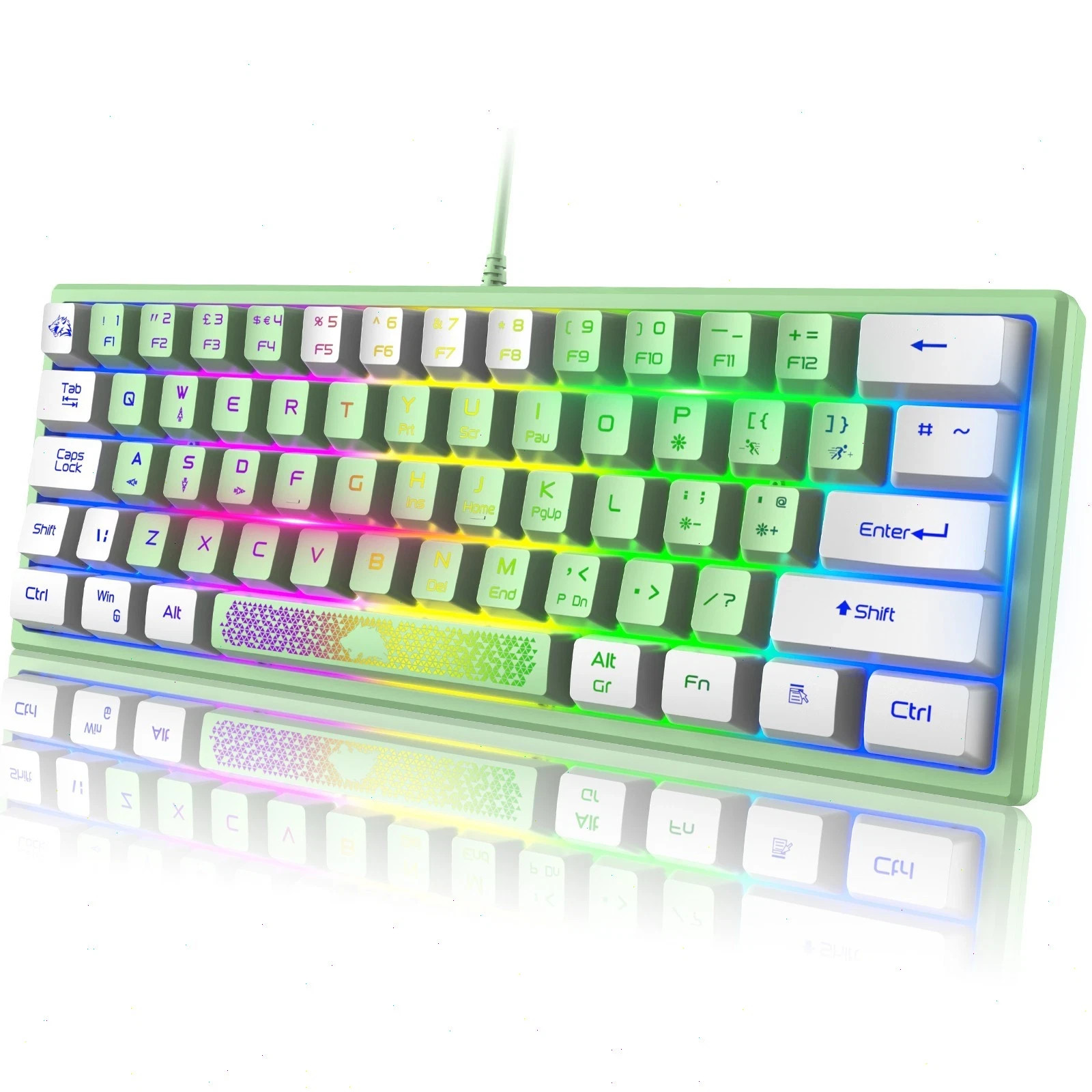 ZIYOULANG K61 60% Wired Membrane Keyboard & M12 Headset 7.1 Surround Sound Combo