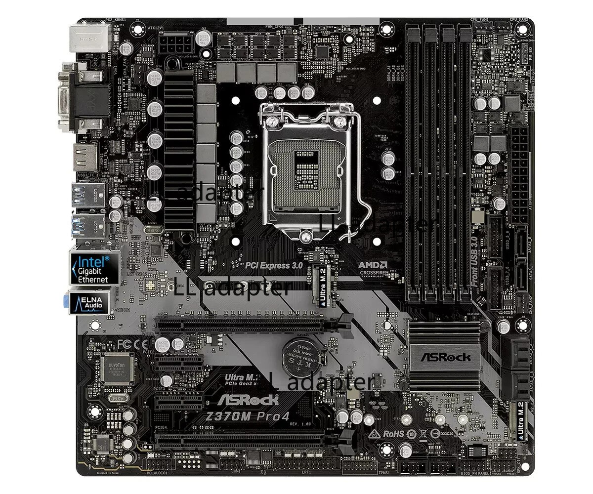 ASRock Z370M Pro4 Motherboard LGA1151 Z370 Micro ATX Intel Motherboard