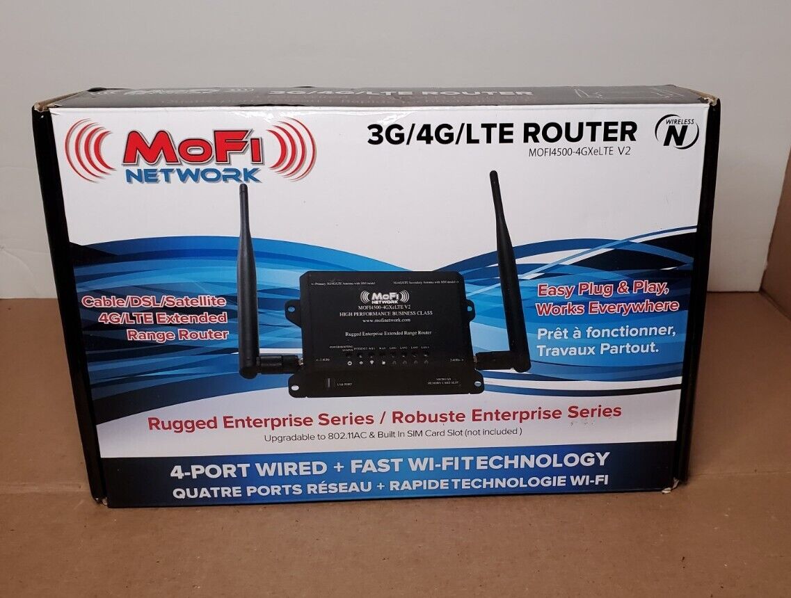 Mofi Network MOFI4500-4GXeLTE V2 sim 4 4G/LTE Router - New Open Box