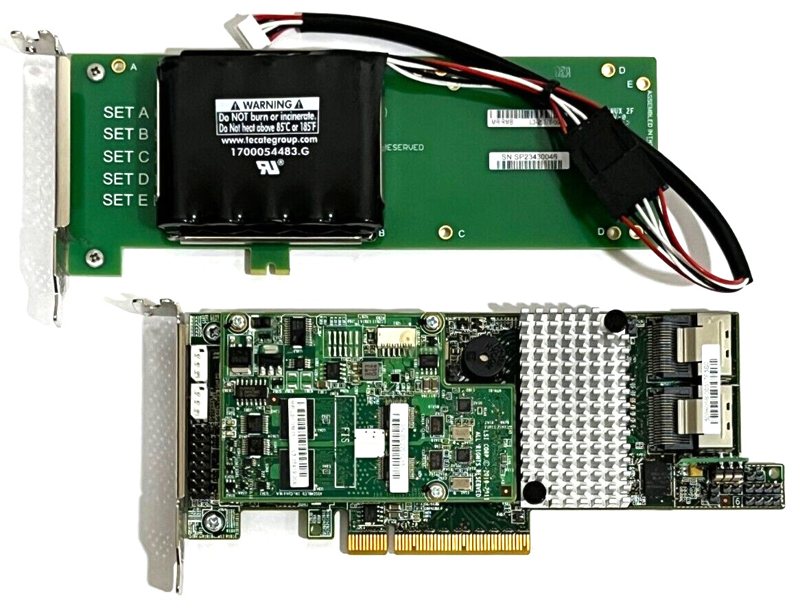 LSI MegaRAID MR SAS 9266-8i L3-25413 1GB RAID Controller Card w/ Battery PCIe x8