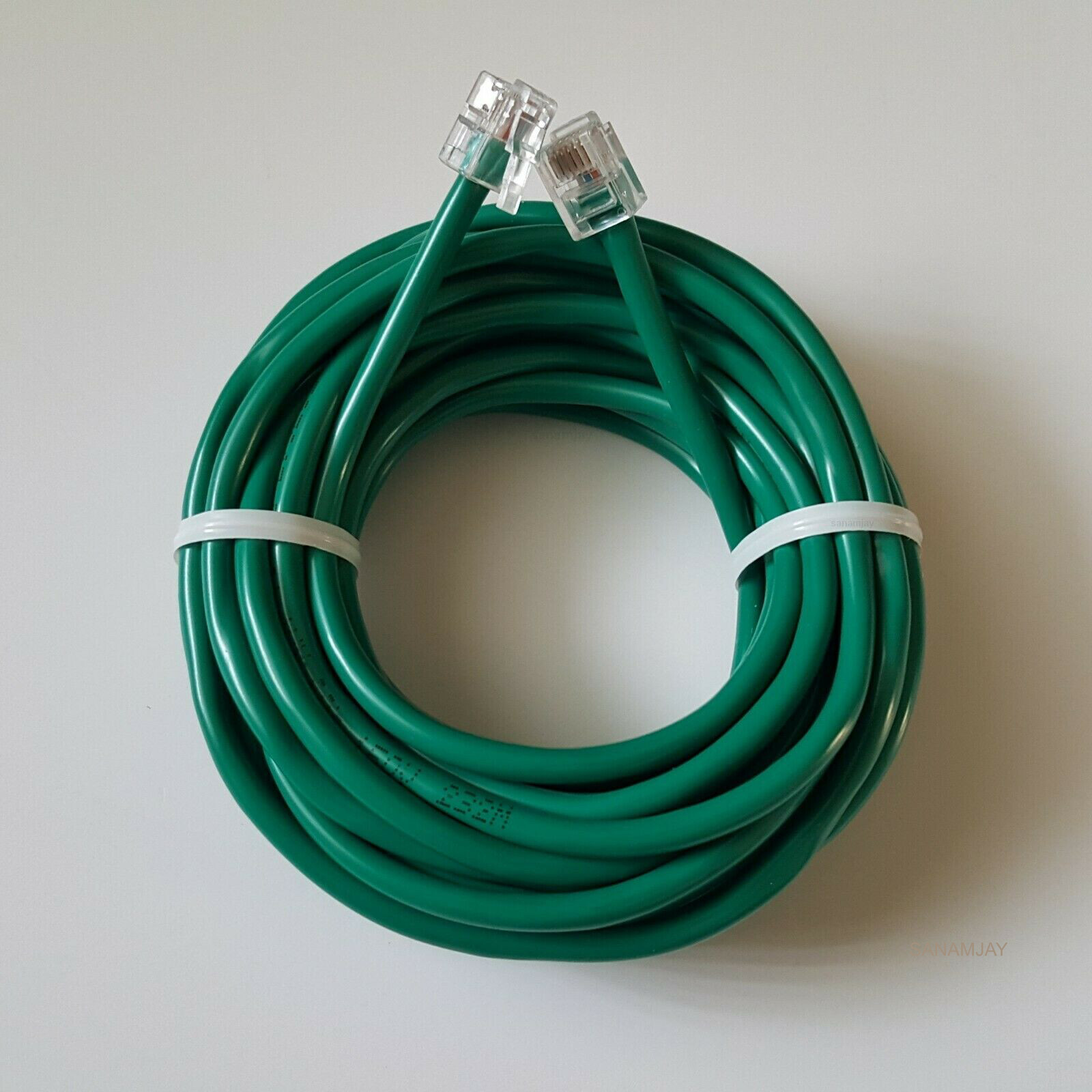 RJ11 RJ12 CAT5e Green DSL Telephone Data Cable for Centurylink, AT$T, Frontier, 
