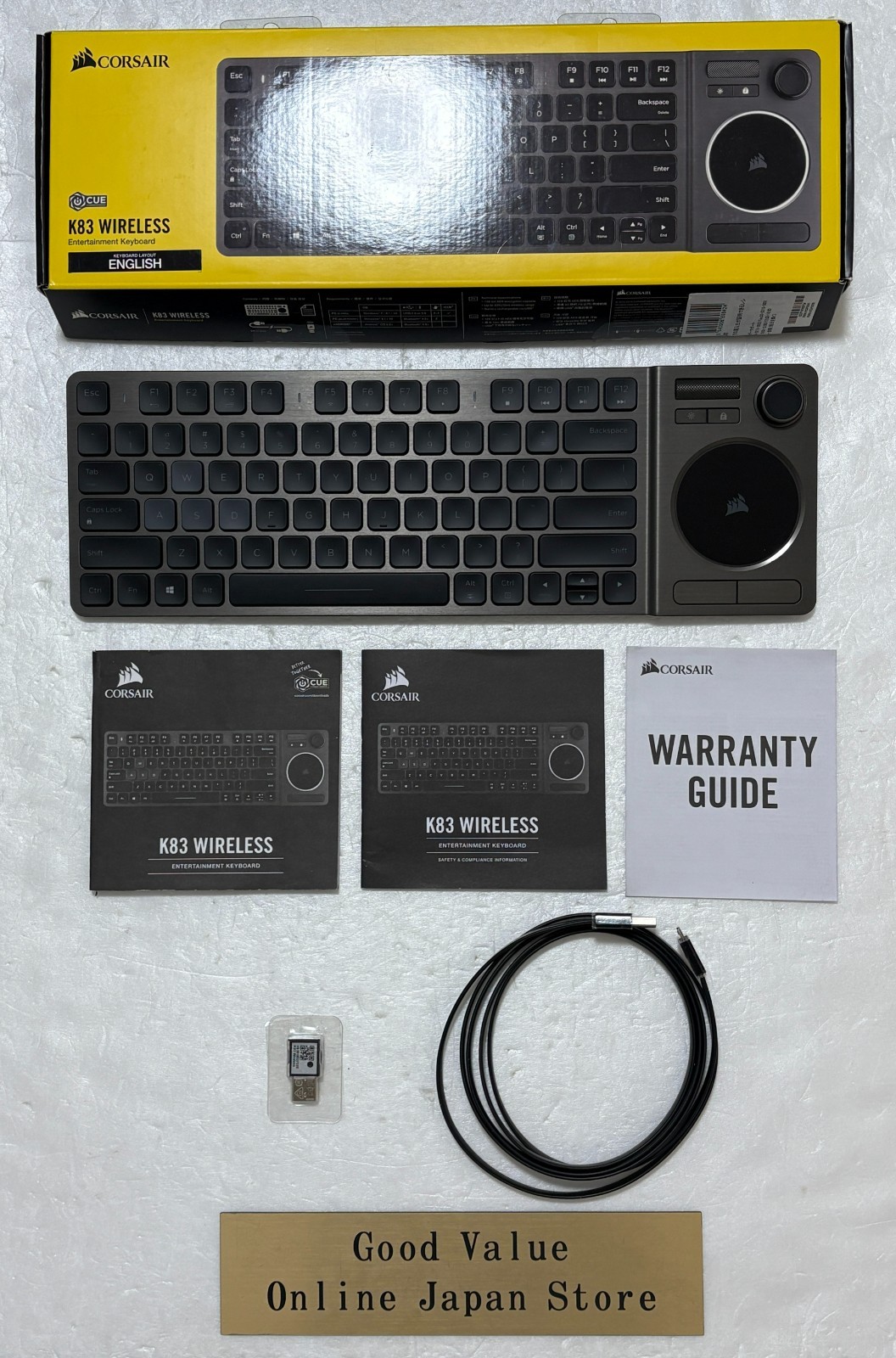 Corsair K83 Wireless Keyboard CH-9268046-AP with Original Box Used from Japan