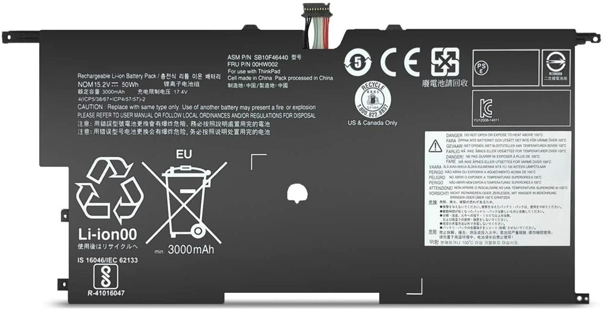 15.2V 50Wh Battery For Lenovo ThinkPad X1 Carbon 2015 Gen 2 Gen 3 Series Laptop