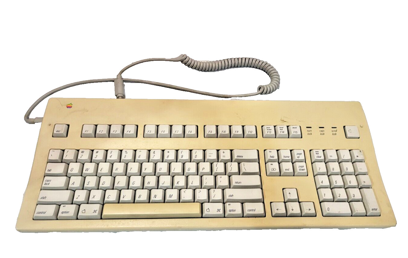 Vintage Apple Extended Keyboard II M3501 ADB Mechanical 105-Key - UNTESTED