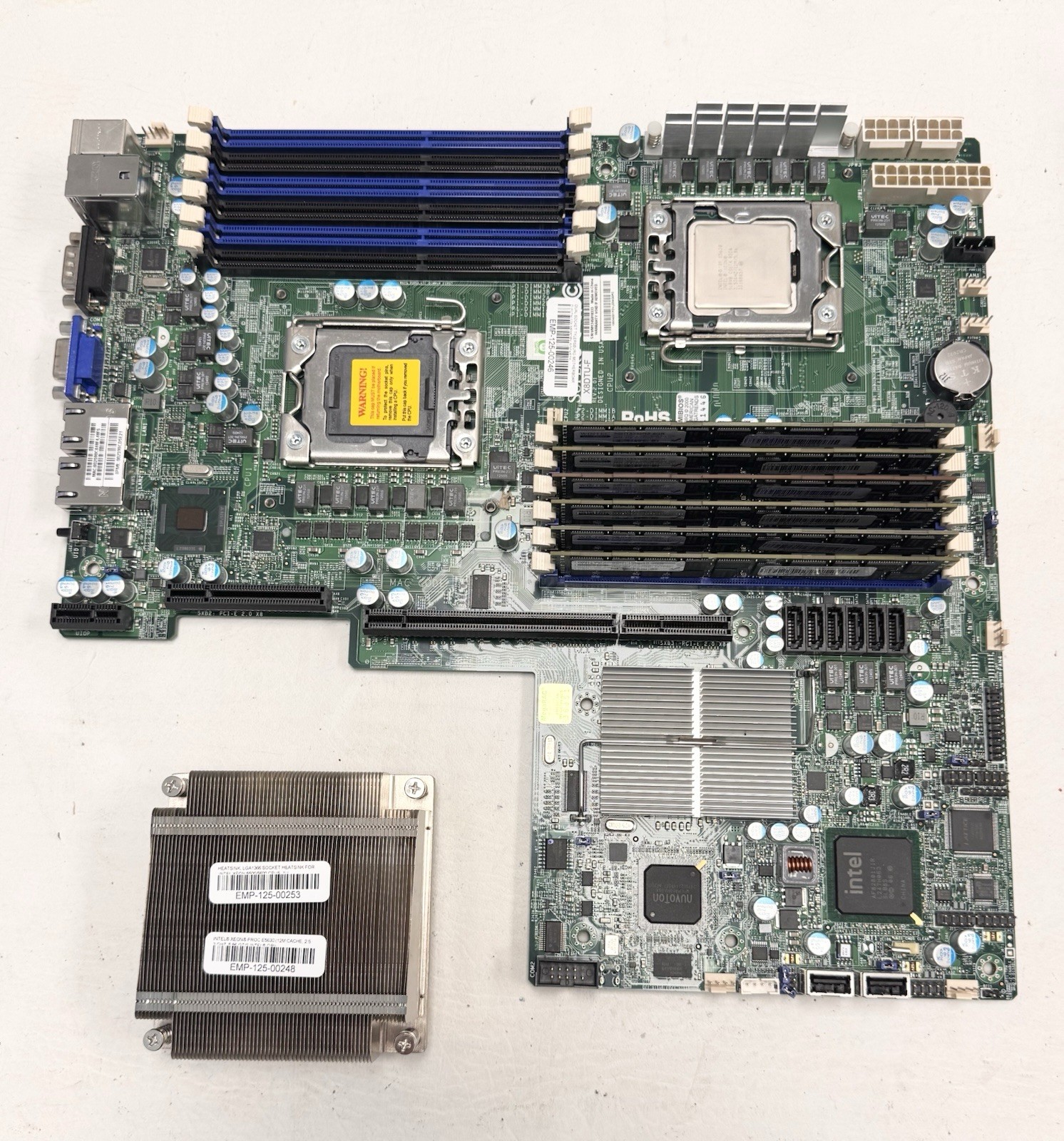 Supermicro X8DTU-F Motherboard w/ 6x8GB Server Memory, Heatsink